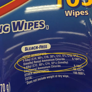 Ingredients in disinfecting Clorox wipes